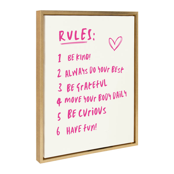 kate & laurel Sylvie House Rules Framed Canvas by Honey Island Studio
