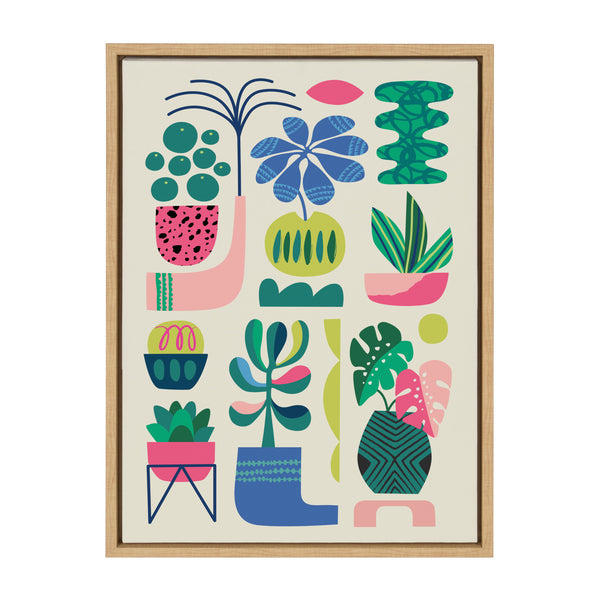 Kate & Laurel Sylvie Houseplants Framed Canvas By Rachel Lee