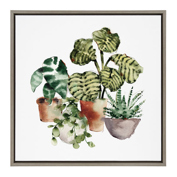 kate & laurel Sylvie Houseplants Framed Canvas by Sara Berrenson