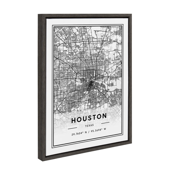 Kate & Laurel Sylvie Houston Modern Map Framed Canvas By Jake Goossen
