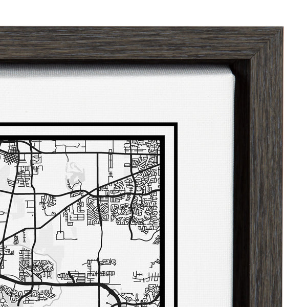 Kate & Laurel Sylvie Houston Modern Map Framed Canvas By Jake Goossen