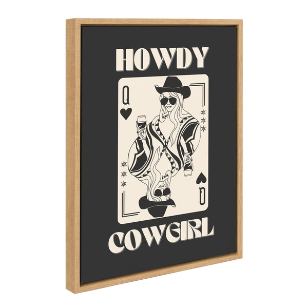 Kate & Laurel Sylvie Howdy Cowgirl Queen Framed Canvas By Honey Island Studio