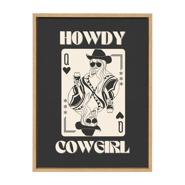 Kate & Laurel Sylvie Howdy Cowgirl Queen Framed Canvas By Honey Island Studio