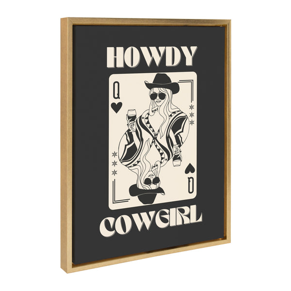 kate & laurel Sylvie Howdy Cowgirl Queen Framed Canvas by Honey Island Studio