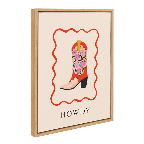 Kate & Laurel Sylvie Howdy Framed Canvas By Duchess Plum