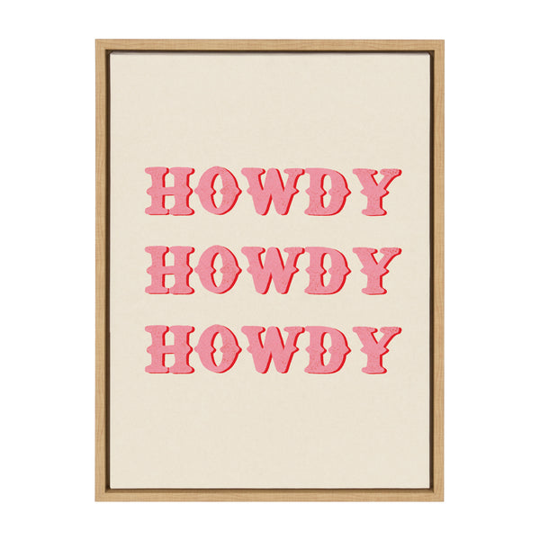 Kate & Laurel Sylvie Howdy Framed Canvas By Tània García