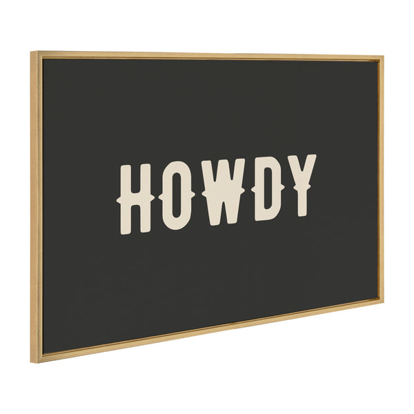 Kate & Laurel Sylvie Howdy Landscape Black Framed Canvas By Honey Island Studio