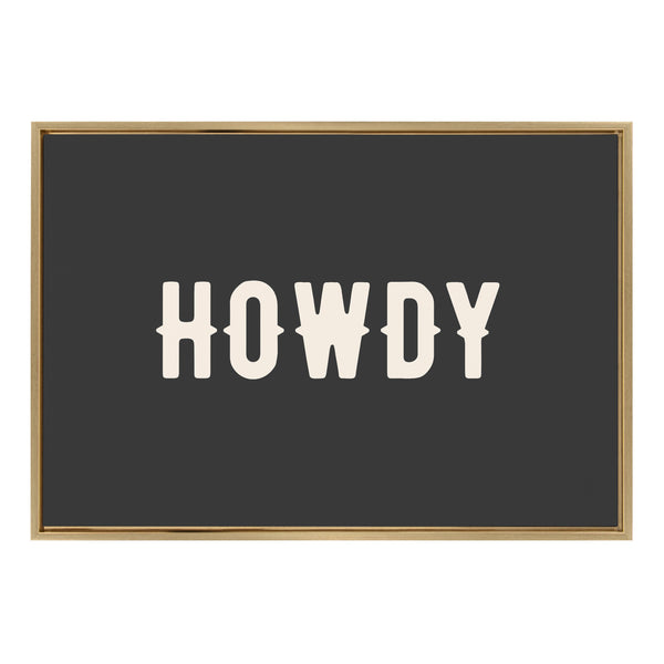 Kate & Laurel Sylvie Howdy Landscape Black Framed Canvas By Honey Island Studio