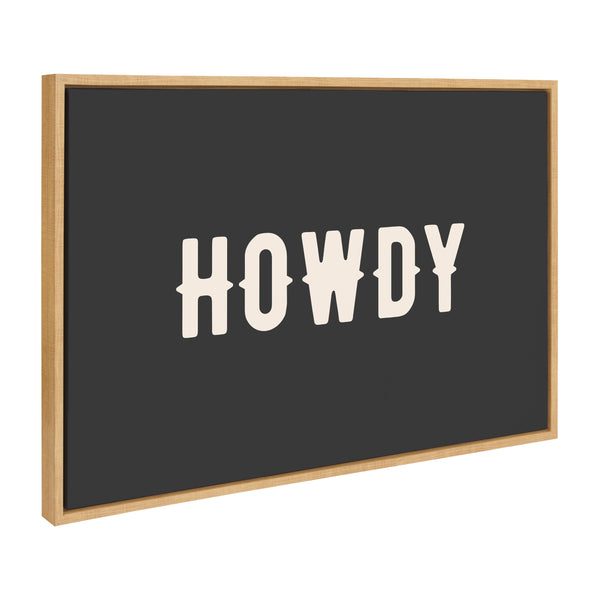 kate & laurel Sylvie Howdy Landscape Black Framed Canvas by Honey Island Studio