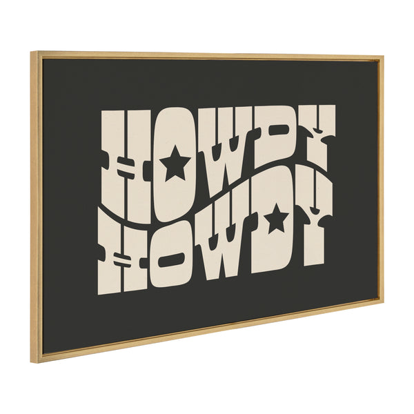 Kate & Laurel Sylvie Howdy Star Landscape Black Framed Canvas By Honey Island Studio