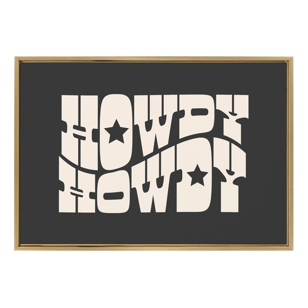 Kate & Laurel Sylvie Howdy Star Landscape Black Framed Canvas By Honey Island Studio