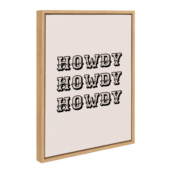 Kate & Laurel Sylvie Howdy Western Framed Canvas By Honey Island Studio