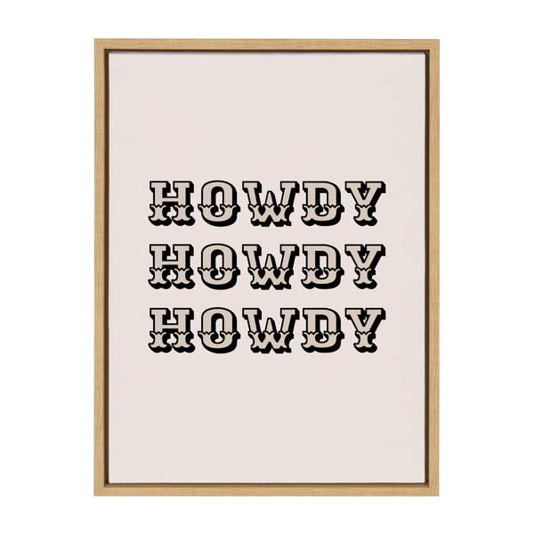 Kate & Laurel Sylvie Howdy Western Framed Canvas By Honey Island Studio