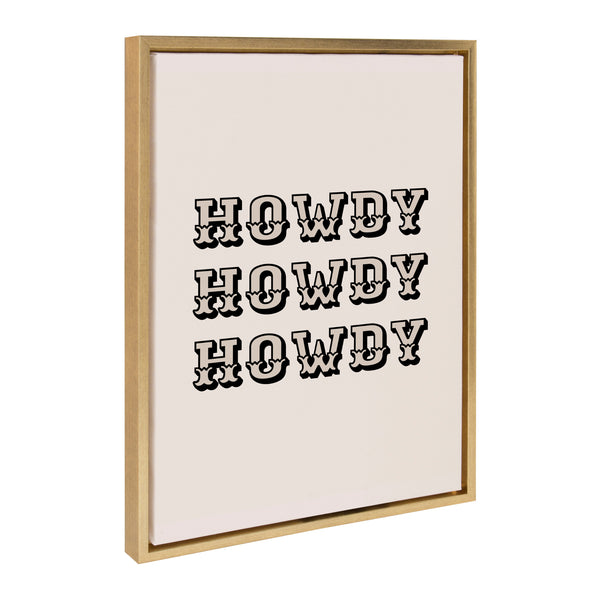 kate & laurel Sylvie Howdy Western Framed Canvas by Honey Island Studio