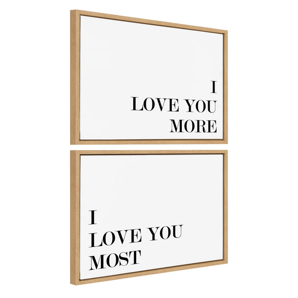 Kate & Laurel Sylvie I Love You More And I Love You Most Framed Canvas Art Set By Maggie Price Of Hunt And Gather Goods
