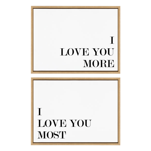 Kate & Laurel Sylvie I Love You More And I Love You Most Framed Canvas Art Set By Maggie Price Of Hunt And Gather Goods
