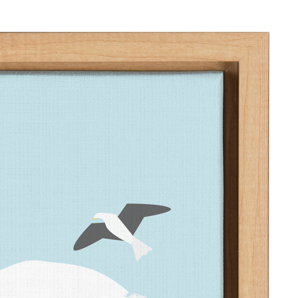 Kate & Laurel Sylvie Ice Cream On The Beach Framed Canvas By Queenbe Monyei