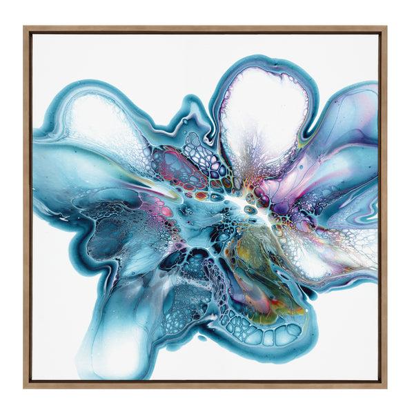 Kate & Laurel Sylvie Indigo Bloom Framed Canvas By Xizhou Xie