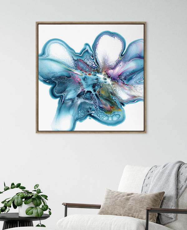Kate & Laurel Sylvie Indigo Bloom Framed Canvas By Xizhou Xie