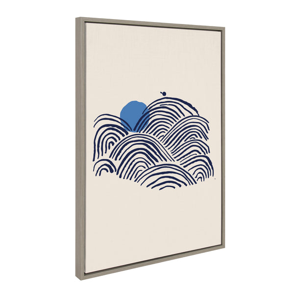 Kate & Laurel Sylvie Indigo Morning View Framed Canvas By Hannah Beisang