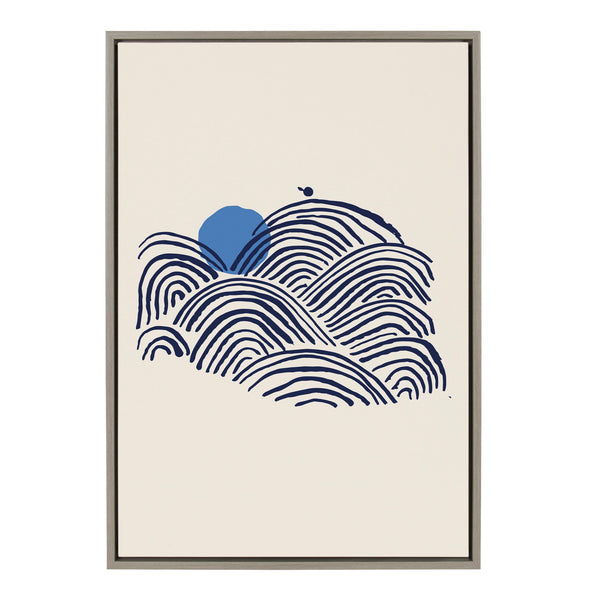 kate & laurel Sylvie Indigo Morning View Framed Canvas by Hannah Beisang