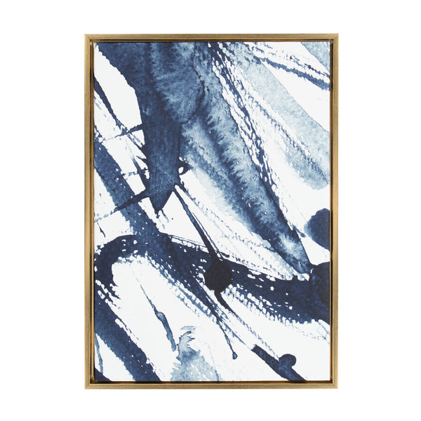 Kate & Laurel Sylvie Indigo Watercolor Framed Canvas By Amy Peterson Art Studio