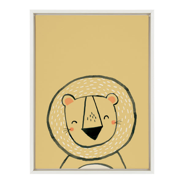 kate & laurel Sylvie Inky Lion Framed Canvas by Lauradidthis