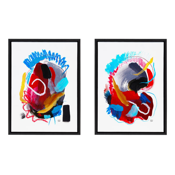 Kate & Laurel Sylvie Intensity No 1 And 2 Framed Canvas Art Set By Erika Wynn