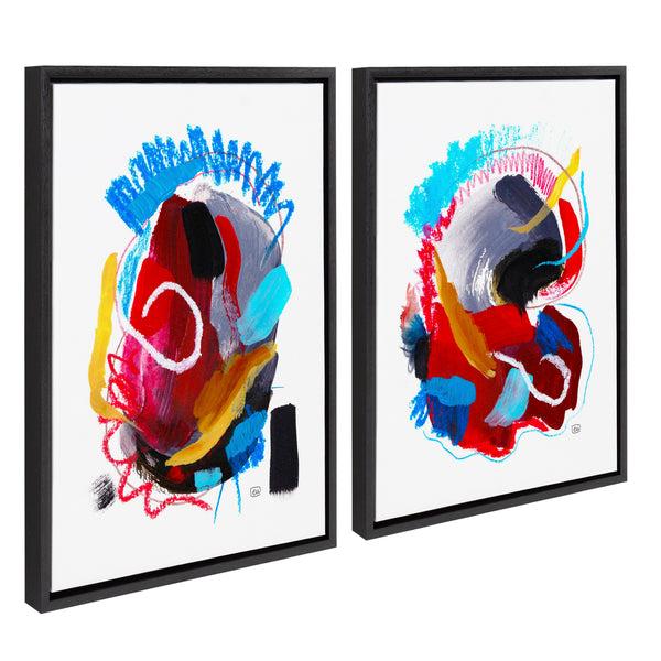 kate & laurel Sylvie Intensity No 1 and 2 Framed Canvas Art Set by Erika Wynn