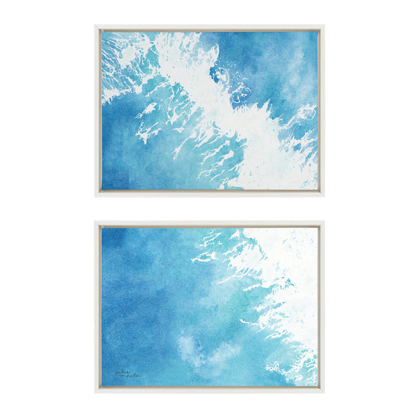 Kate & Laurel Sylvie Into The Blue 1 And 2 Framed Canvas By Julie Maida
