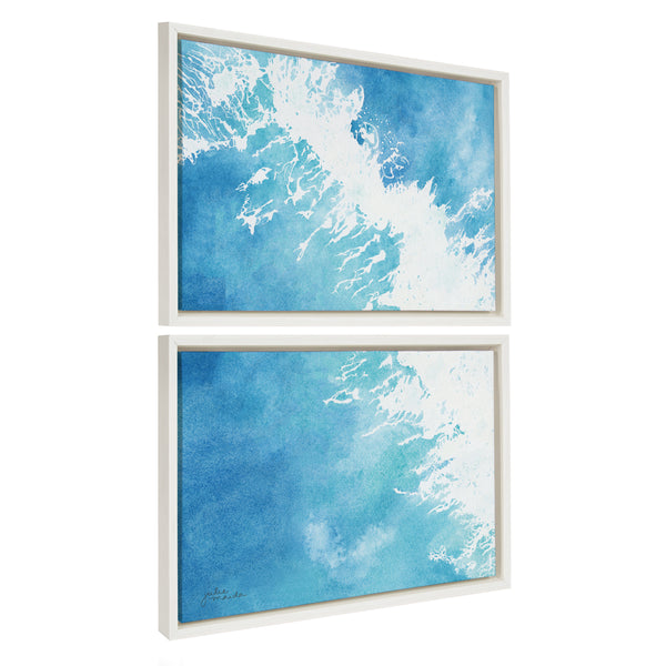 kate & laurel Sylvie Into the Blue 1 and 2 Framed Canvas by Julie Maida