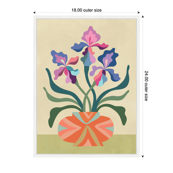 Kate & Laurel Sylvie Iris And Vase Framed Canvas By Rachel Lee