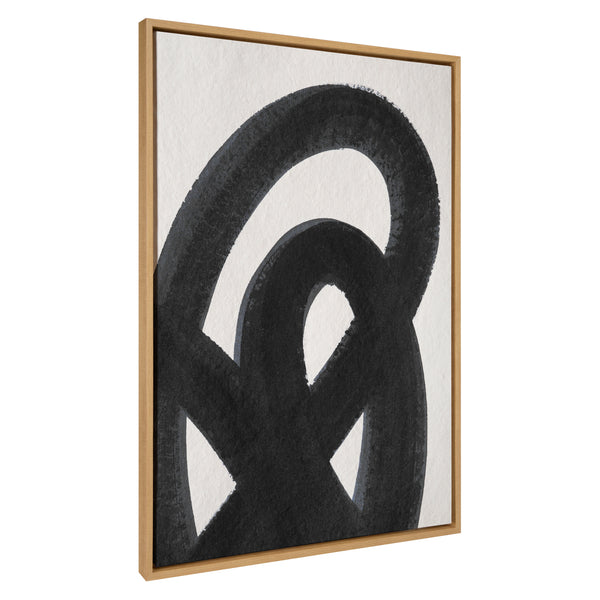 kate & laurel Sylvie Japandi 12 Black Framed Canvas by Rocket Jack