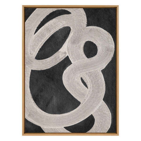 Kate & Laurel Sylvie Japandi 20 Black Beige Framed Canvas By Rocket Jack