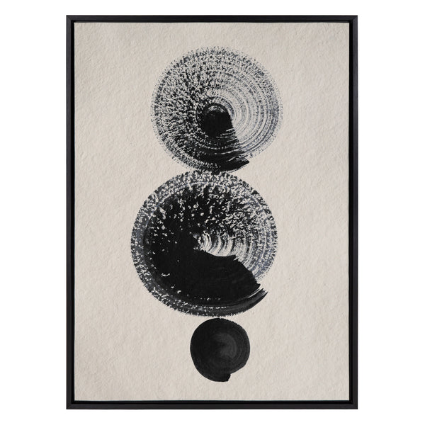 Kate & Laurel Sylvie Japandi 23 Black Beige Framed Canvas By Rocket Jack