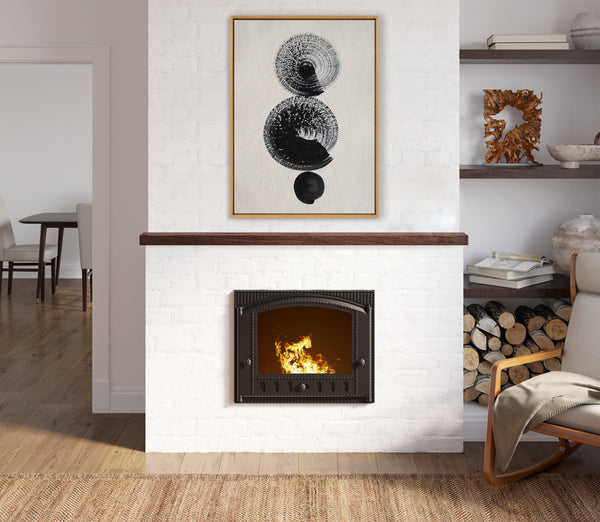 Kate & Laurel Sylvie Japandi 23 Black Beige Framed Canvas By Rocket Jack