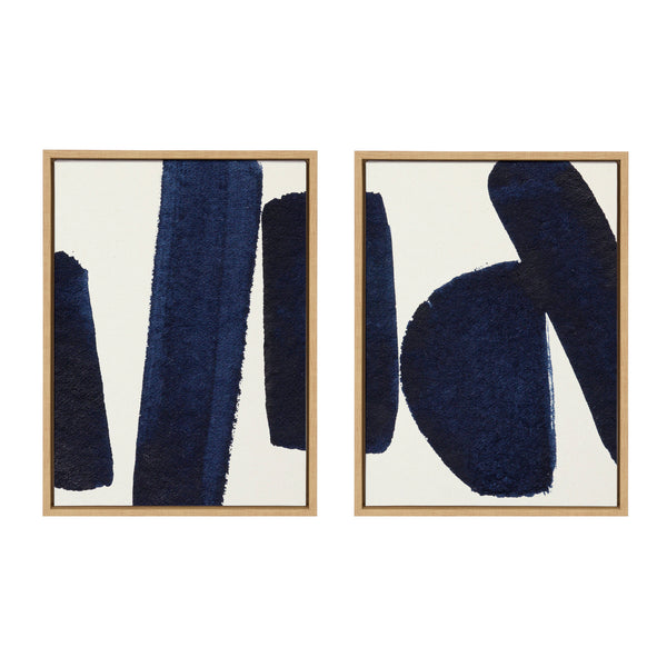 Kate & Laurel Sylvie Japandi 26 1 And 2 Framed Canvas Art Set By Rocket Jack