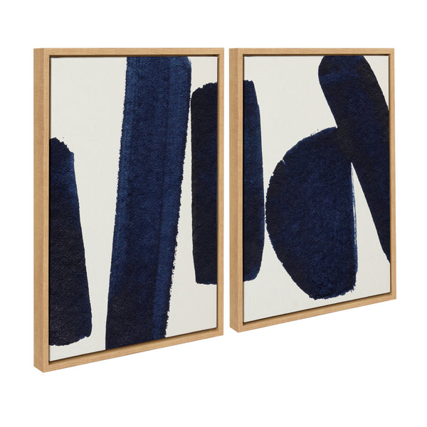 Kate & Laurel Sylvie Japandi 26 1 And 2 Framed Canvas Art Set By Rocket Jack