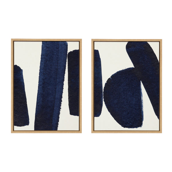 kate & laurel Sylvie Japandi 26 1 and 2 Framed Canvas Art Set by Rocket Jack