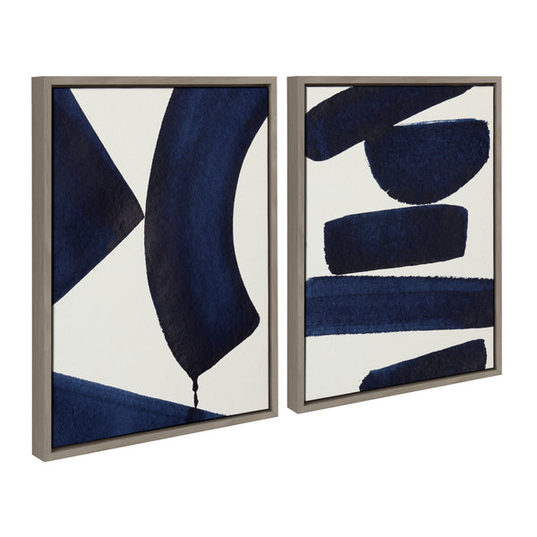 Kate & Laurel Sylvie Japandi 3 And Japandi 26 Framed Canvas Art Set By Rocket Jack