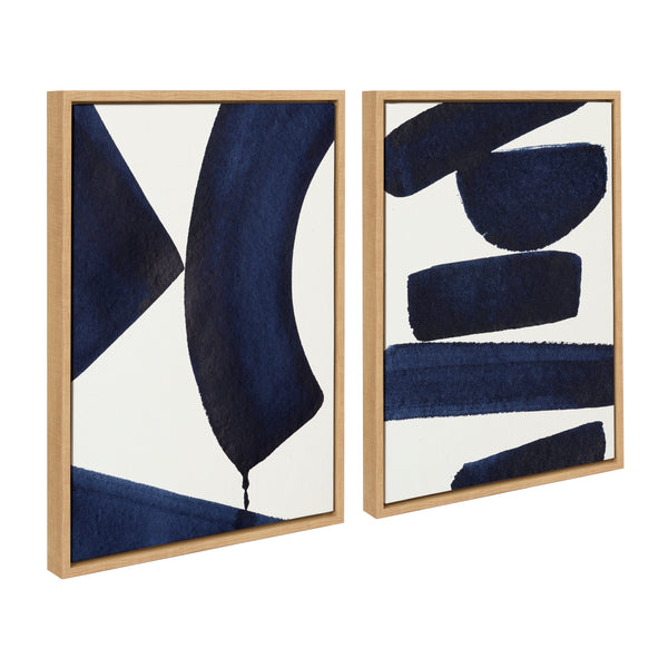 kate & laurel Sylvie Japandi 3 and Japandi 26 Framed Canvas Art Set by Rocket Jack