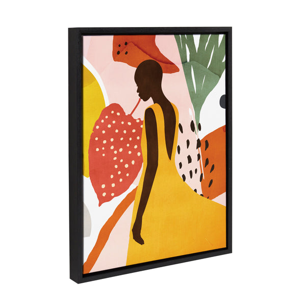 Kate & Laurel Sylvie Jaune Framed Canvas By Alexander Ginzburg