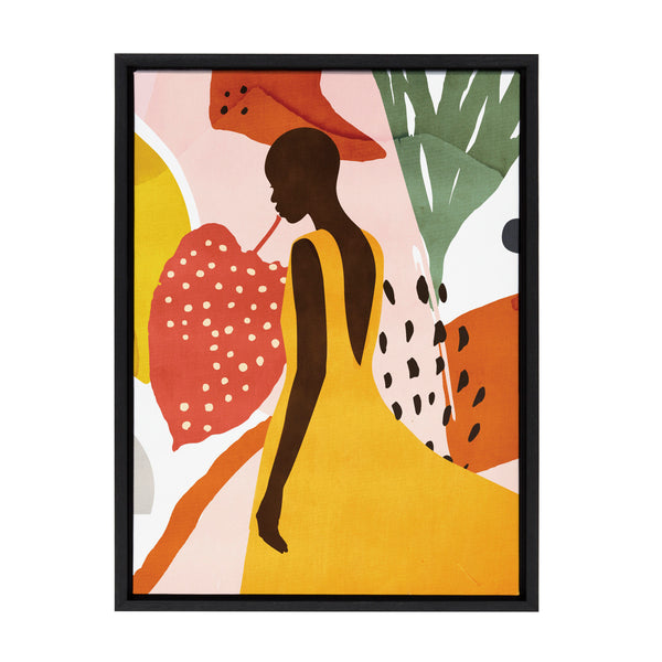 kate & laurel Sylvie Jaune Framed Canvas by Alexander Ginzburg