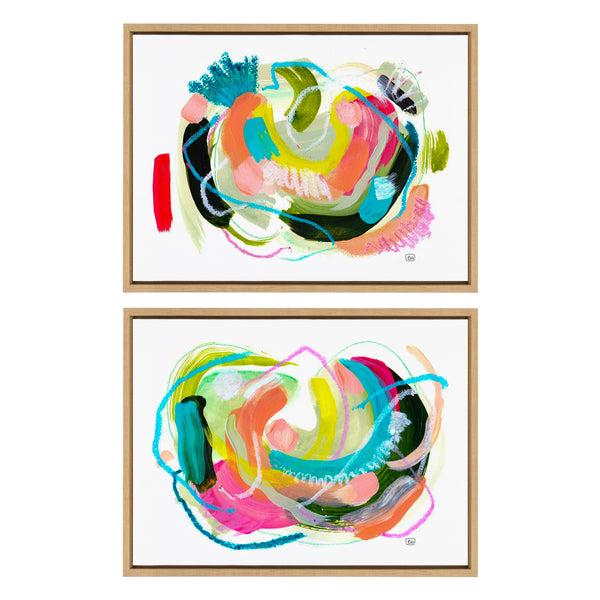 Kate & Laurel Sylvie Joy No 1 And 2 Framed Canvas Art Set By Erika Wynn