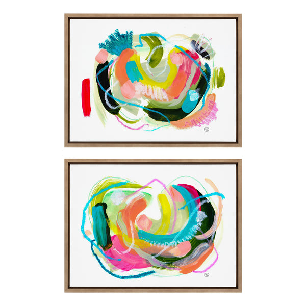 Kate & Laurel Sylvie Joy No 1 And 2 Framed Canvas Art Set By Erika Wynn