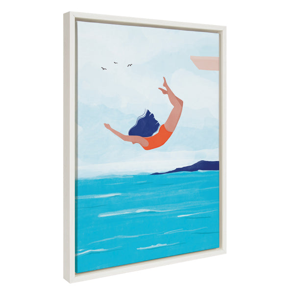 Kate & Laurel Sylvie Jump Framed Canvas By Maja Tomljanovic