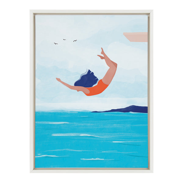 kate & laurel Sylvie Jump Framed Canvas by Maja Tomljanovic