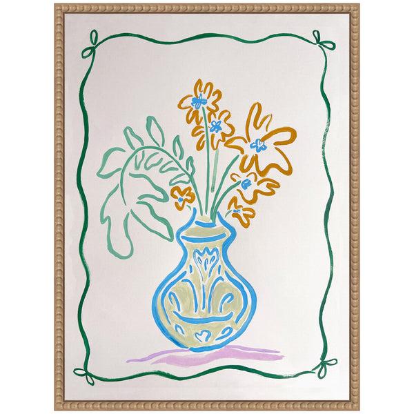 Kate & Laurel Sylvie June Blooms Bow Border Framed Canvas By Kate Aurelia Holloway
