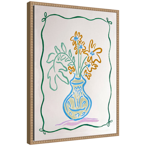 kate & laurel Sylvie June Blooms Bow Border Framed Canvas by Kate Aurelia Holloway