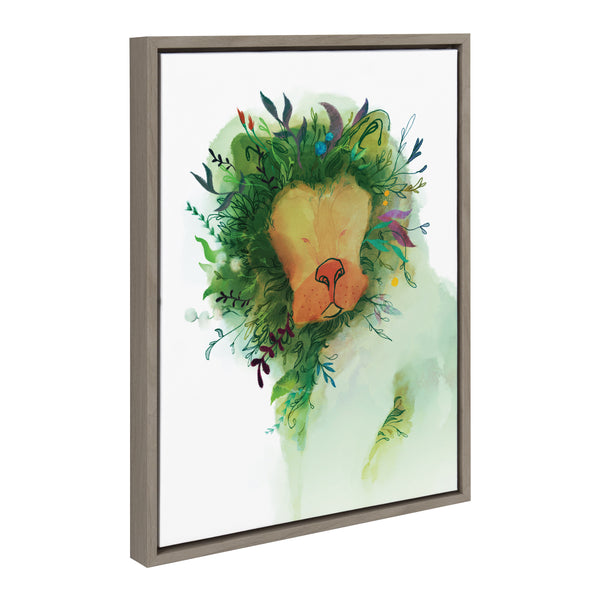Kate & Laurel Sylvie Jungle King Framed Canvas By Faryn Hughes